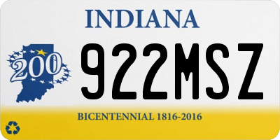 IN license plate 922MSZ