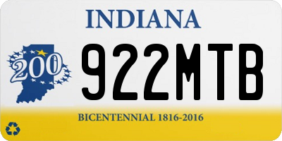 IN license plate 922MTB