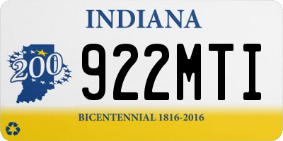 IN license plate 922MTI