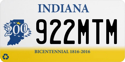 IN license plate 922MTM