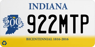 IN license plate 922MTP
