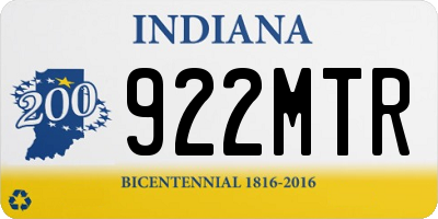 IN license plate 922MTR