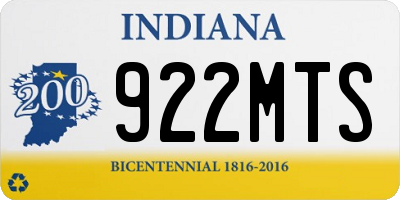 IN license plate 922MTS