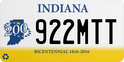 IN license plate 922MTT