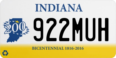 IN license plate 922MUH