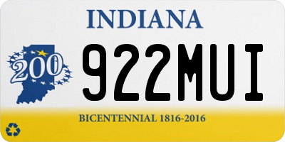 IN license plate 922MUI