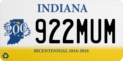 IN license plate 922MUM
