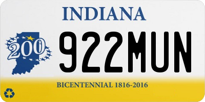 IN license plate 922MUN
