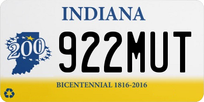 IN license plate 922MUT