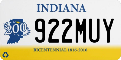IN license plate 922MUY
