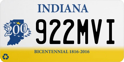 IN license plate 922MVI