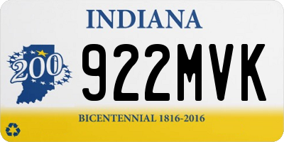 IN license plate 922MVK