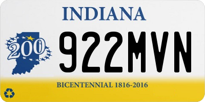 IN license plate 922MVN