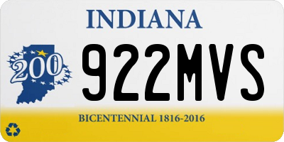 IN license plate 922MVS