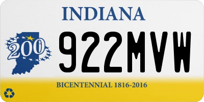 IN license plate 922MVW