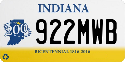 IN license plate 922MWB