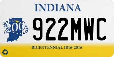 IN license plate 922MWC