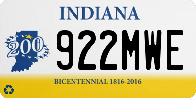 IN license plate 922MWE