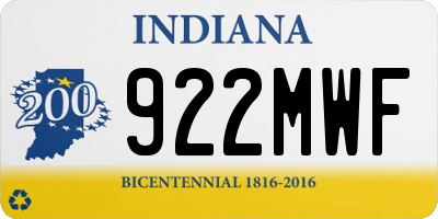 IN license plate 922MWF