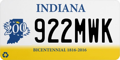 IN license plate 922MWK