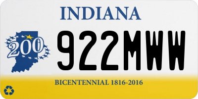 IN license plate 922MWW