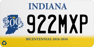 IN license plate 922MXP