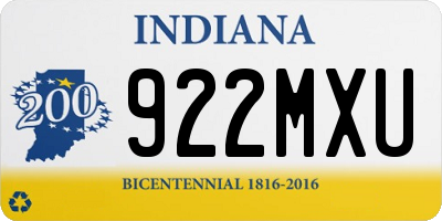 IN license plate 922MXU