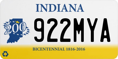 IN license plate 922MYA
