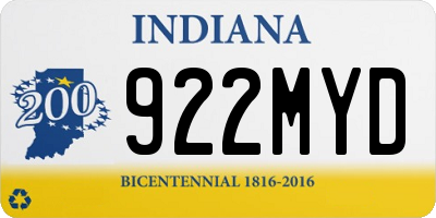 IN license plate 922MYD