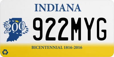 IN license plate 922MYG