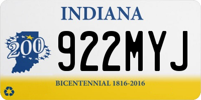 IN license plate 922MYJ