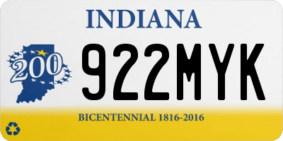 IN license plate 922MYK
