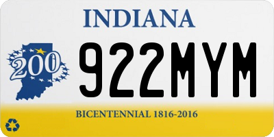 IN license plate 922MYM