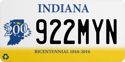IN license plate 922MYN