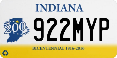 IN license plate 922MYP