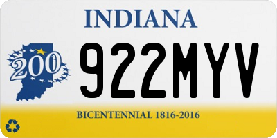 IN license plate 922MYV
