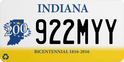 IN license plate 922MYY