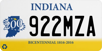 IN license plate 922MZA