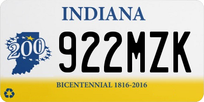 IN license plate 922MZK
