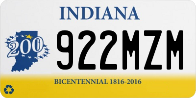 IN license plate 922MZM