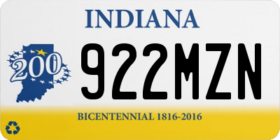IN license plate 922MZN