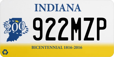 IN license plate 922MZP