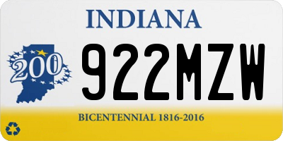 IN license plate 922MZW