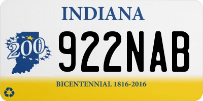 IN license plate 922NAB