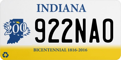 IN license plate 922NAO