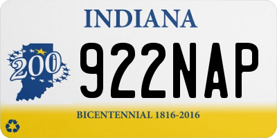 IN license plate 922NAP