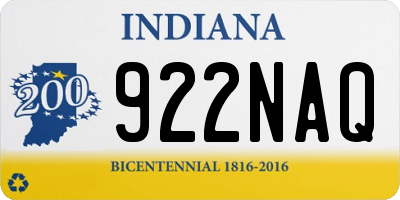 IN license plate 922NAQ