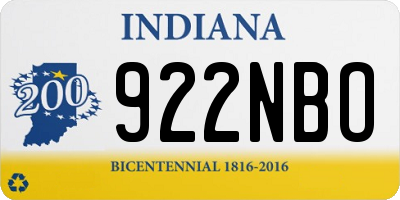 IN license plate 922NBO