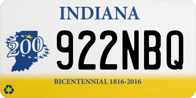 IN license plate 922NBQ