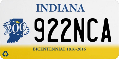 IN license plate 922NCA